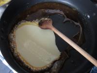 Caramelize sugar in a large pan and pour in...