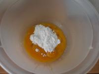 Beat egg whites into dense foam. Beat egg yolks...