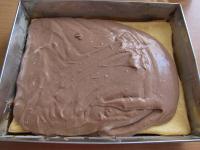 Lay on smooth chocolate cream and place dessert in...