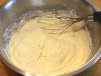 Add a pinch of salt, milk, cream curd, flour and...