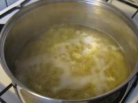 Cook pasta in salted water until it is al dente....
