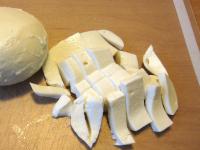 Cut mozzarella into small pieces ......