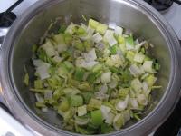 Then cut it into pieces, add in the onion, season...
