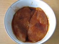 Wash two thinner pieces of chicken breasts,...