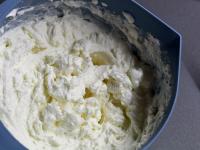Whip whipping cream into firm peaks....