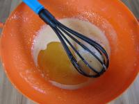 Mix yolks with sugar. Add first water and then...