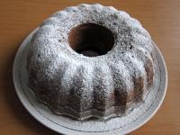 Remove cold bundt cake from the form and sprinkle...