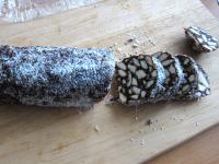 Unroll hardened salami and cut into the slices....