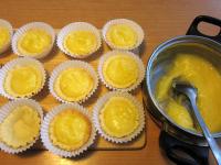 Fill baskets with hot filling....