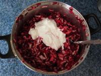 Stir yoghurt in and let it rest in the cold place...