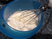 Beat the egg whites with pinch of salt until...