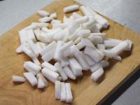 Cut radish into small crisps and finely chop...