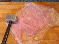 Wash turkey breasts, cut them into cutlets and...