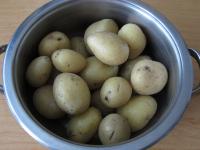 Cook potatoes in a water until have became...