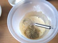 Beat egg yolks with sugar and water. Mix walnuts...