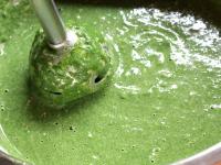 Add flour step by step into the spinach. Mix with...