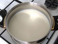 Bring milk and sugar to the boil....