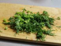 Wash the dill and chop....