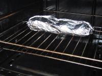 Brush aluminium foil with oil, place there...
