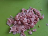 ...and ham cut into cubes, too. ...