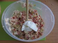 Mix in prepared cheese and sour cream....