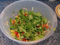 Add prepared vegetable, gently tear lamb's...