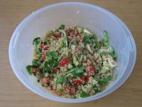 Blend the quinoa into the vegetable. Serve with...