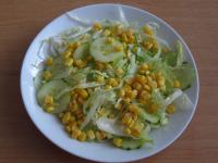 Wash the salad and tear it into a plate. Add...