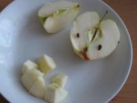 Wash the apples, peel and cut....