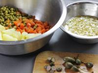 Mix prepared potatoes, pickle, sterilized...