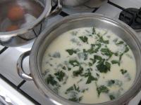 Put them into the soup and cook for a while....