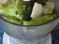 Mix cooked broccoli with garlic clove....