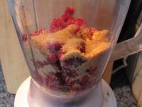 Mix fresh or frozen raspberries with sugar....
