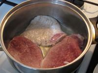 Pound the meat and fry in fat from both sides....