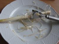 Peel the asparagus......