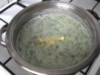 Add a piece of butter to soften the soup....