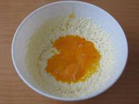 Mix egg yolks in ......