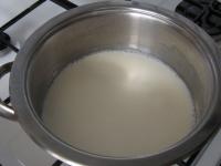 Bring to the boil milk and sugar....