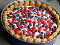 Carefully pour the warm cream evenly into the...
