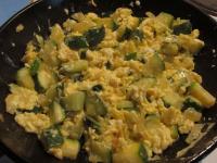 Stir until eggs become stiff....