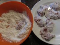 Coat each liver in flour, ......