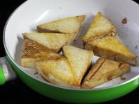Cut tofu into pieces and cook in oil for a while...