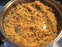 Stir semolina and fry lightly....
