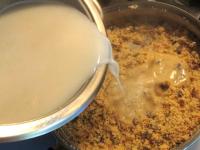 Pour milk slowly and keep stirring....