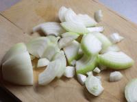 Coarsely chop onion ......