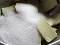 Mix butter with sugar....