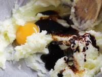 Add eggs and molasses to the sweet butter. Mix...