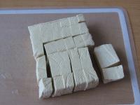 Cut the tofu into larger cubes....