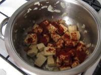 Remove the pot from the heat, mix in the pepper...