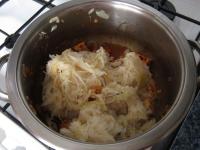 ... and finely sliced, drained, partially washed,...